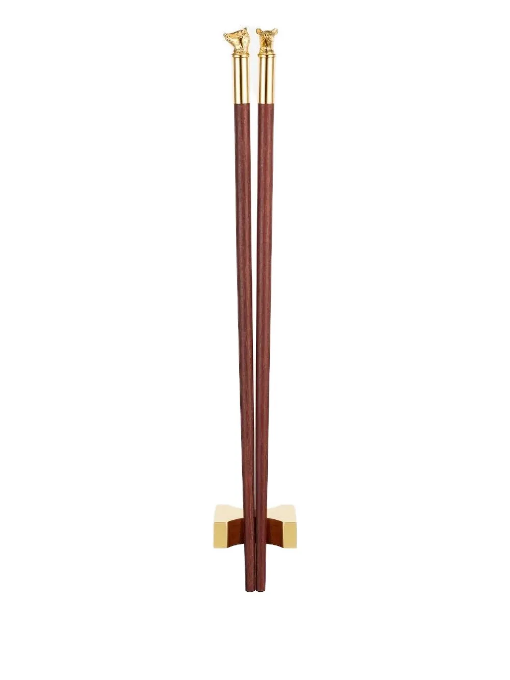 Shanghai Tang Tang Zodiac mouse head chopsticks | Brown | Image 1