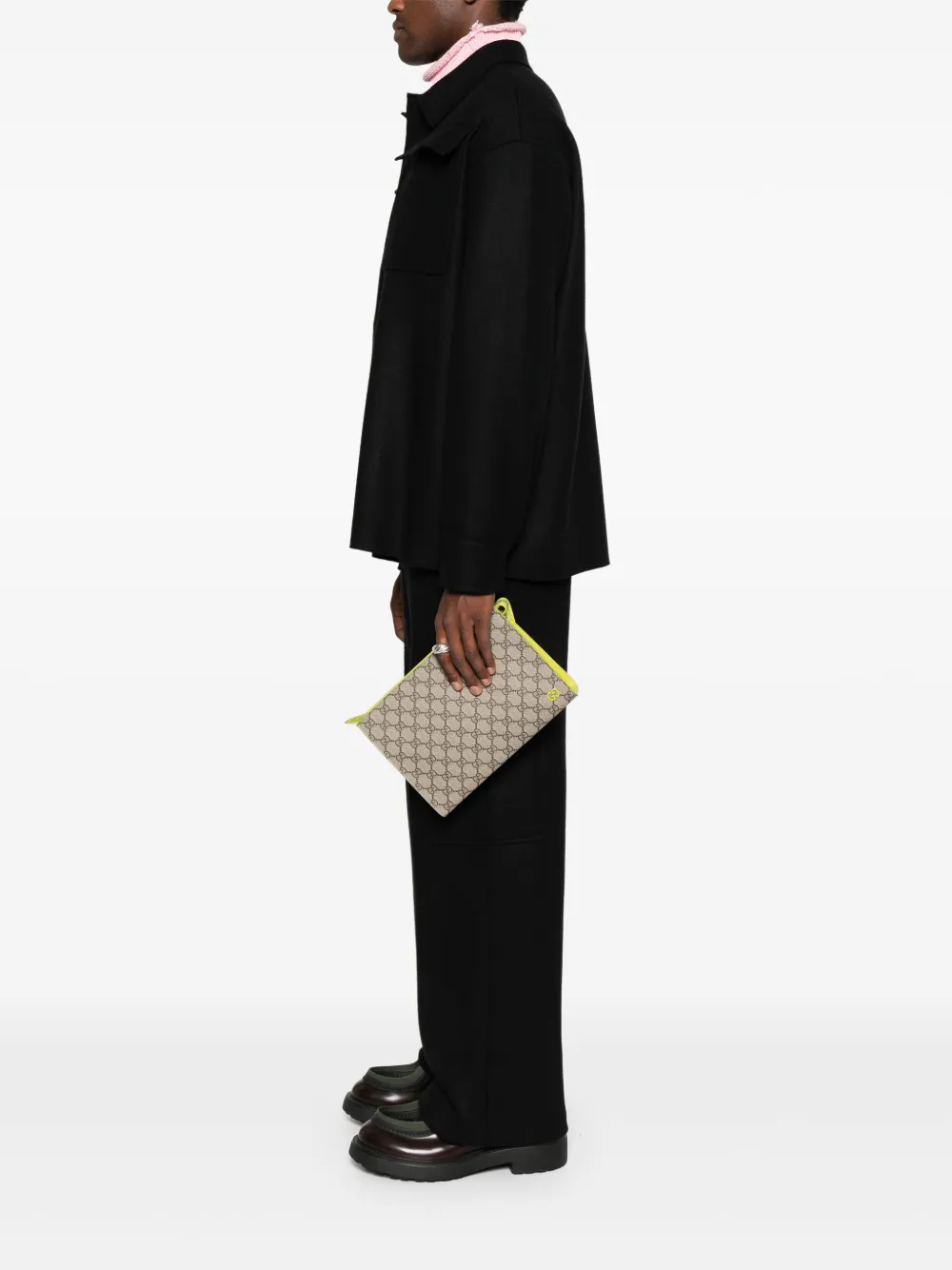 Gucci Kleine GG canvas clutch - Beige