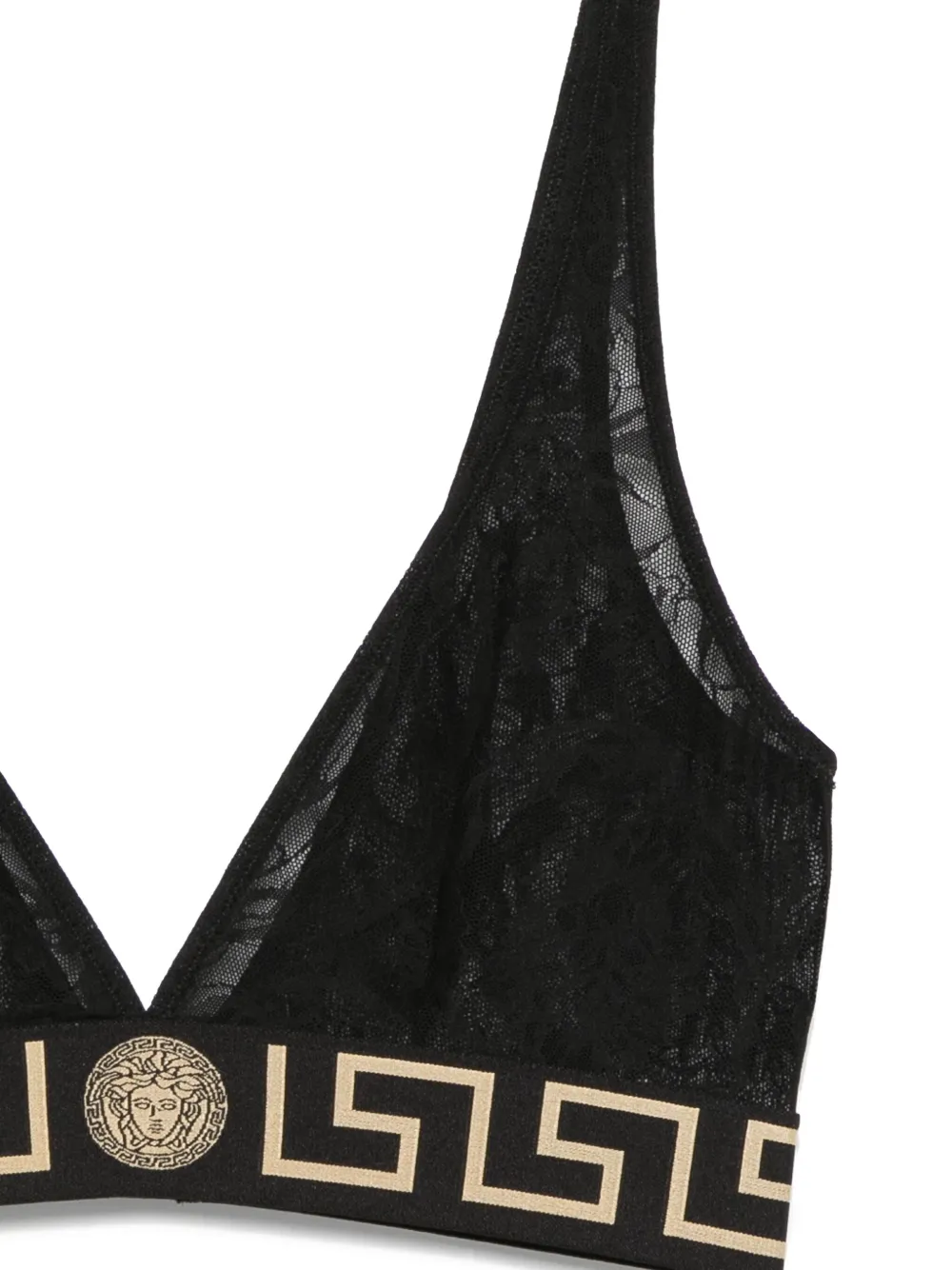 Versace Bralette met Greca-rand Zwart