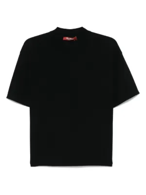 Miu Miu Ribbed Jersey T-shirt | Black | FARFETCH