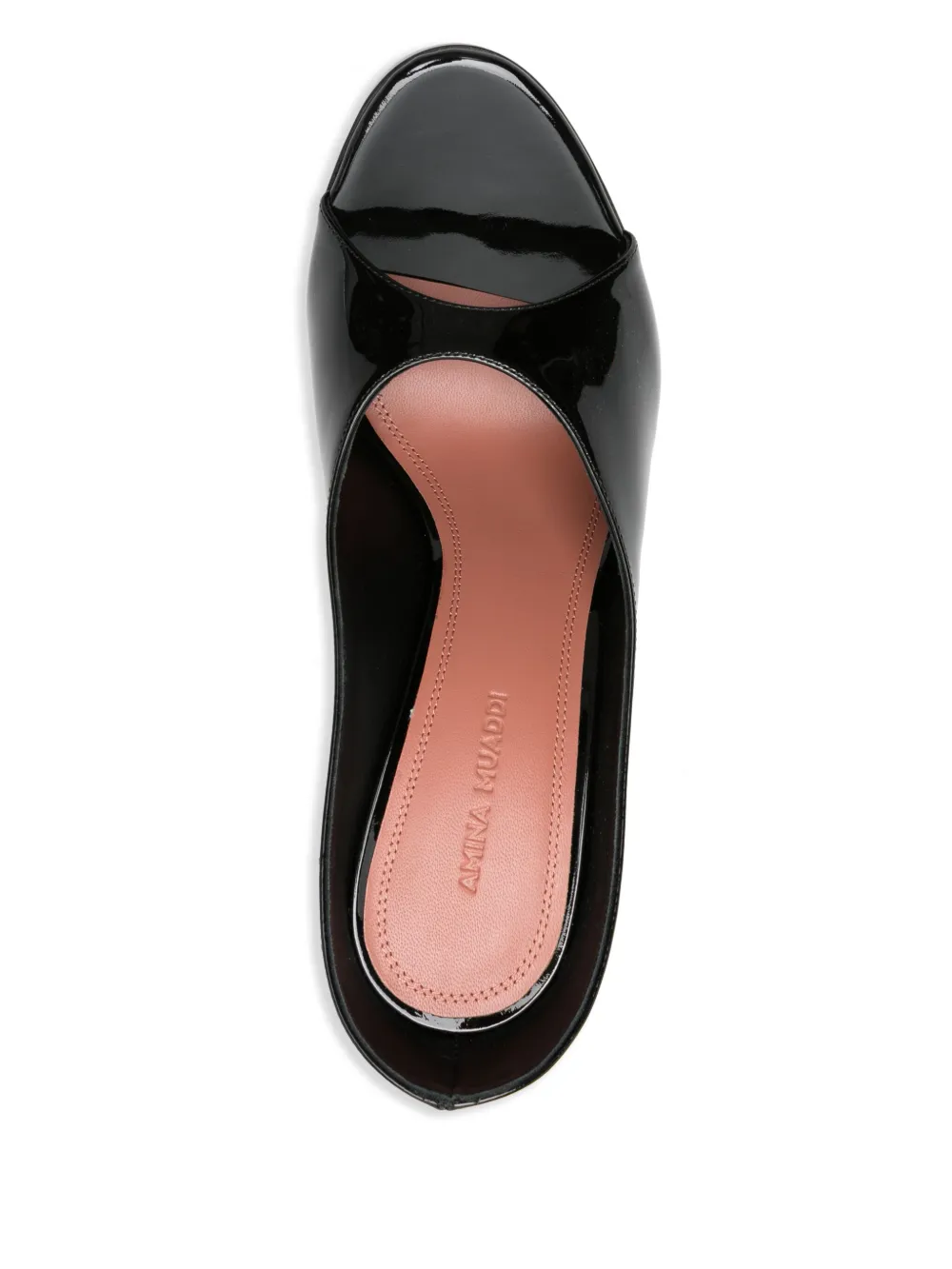 Amina Muaddi 110mm leather heeled mules Black
