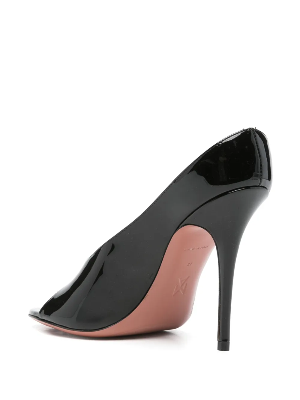 Amina Muaddi 110mm leather heeled mules Black