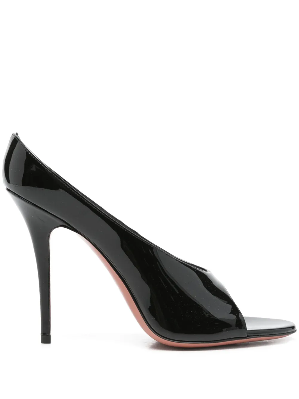 Amina Muaddi 110mm leather heeled mules Black