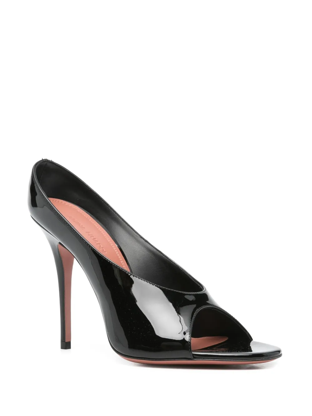 Amina Muaddi 110mm leather heeled mules Black