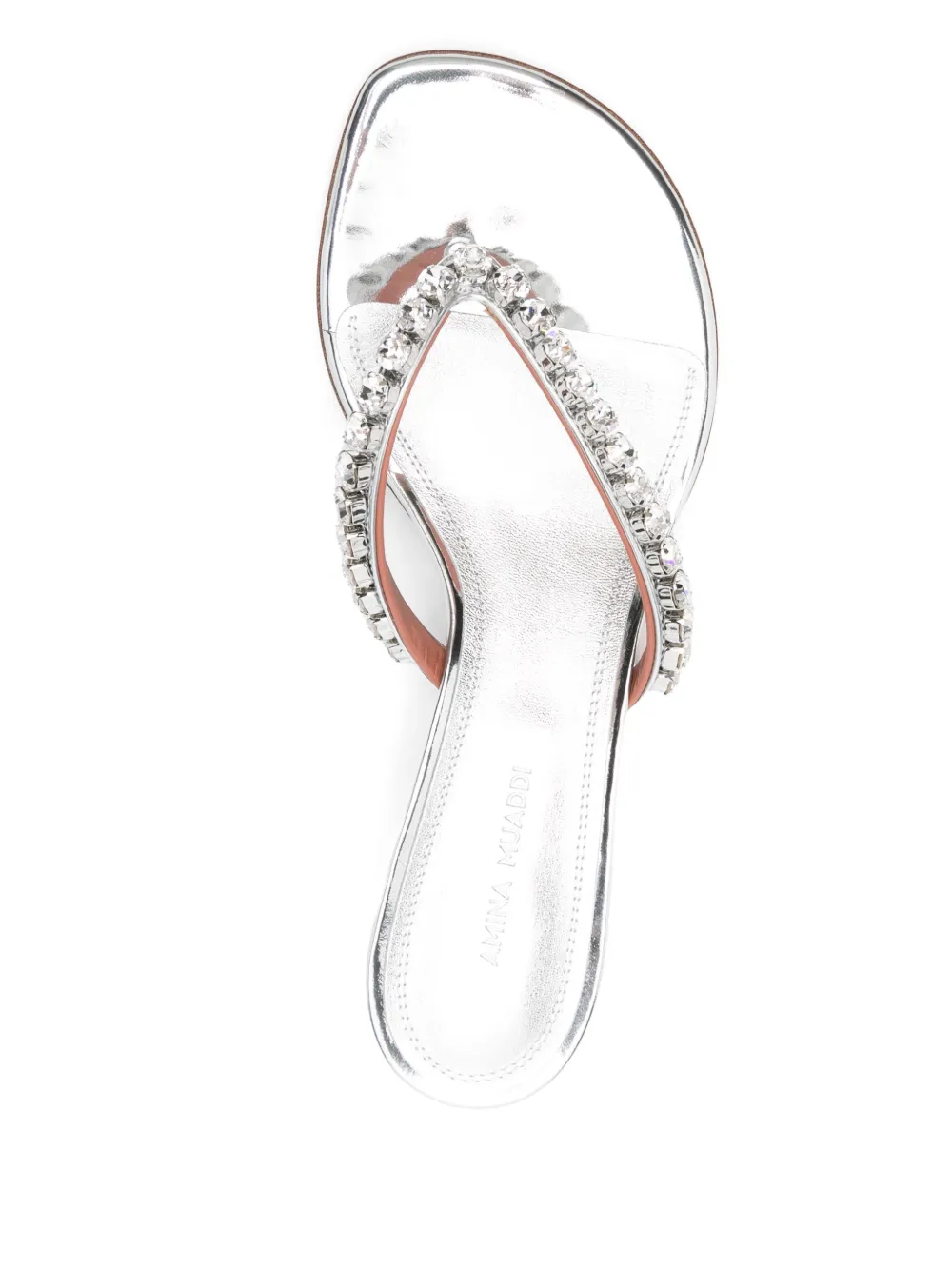 Amina Muaddi 40mm crystal-embellished sandals Silver