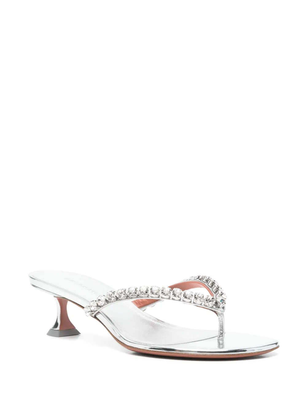 Amina Muaddi 40mm crystal-embellished sandals Silver