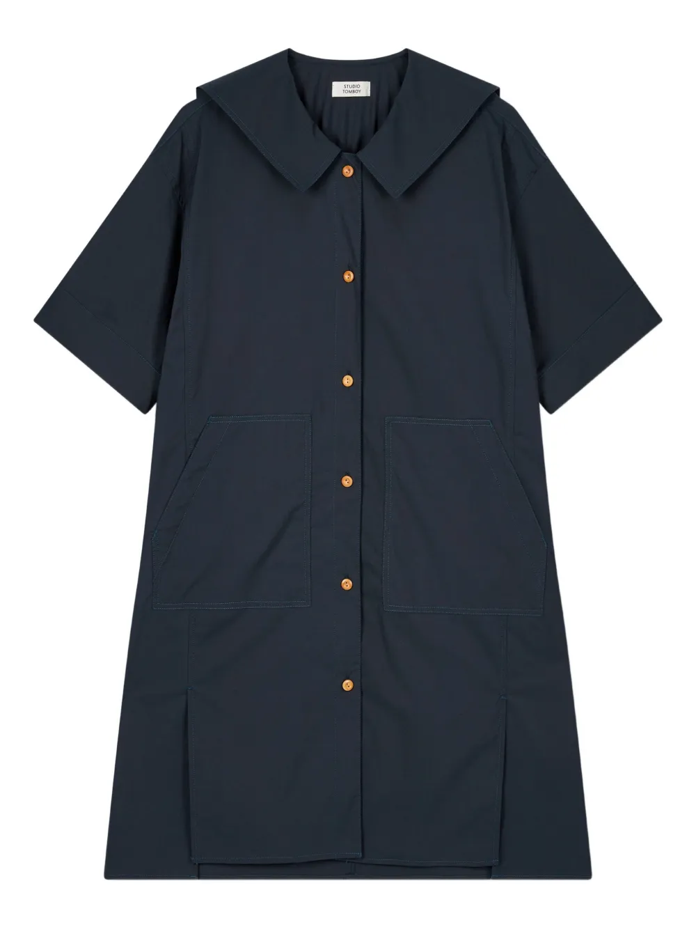 STUDIO TOMBOY Mini-jurk met matrozenkraag en knopen Blauw
