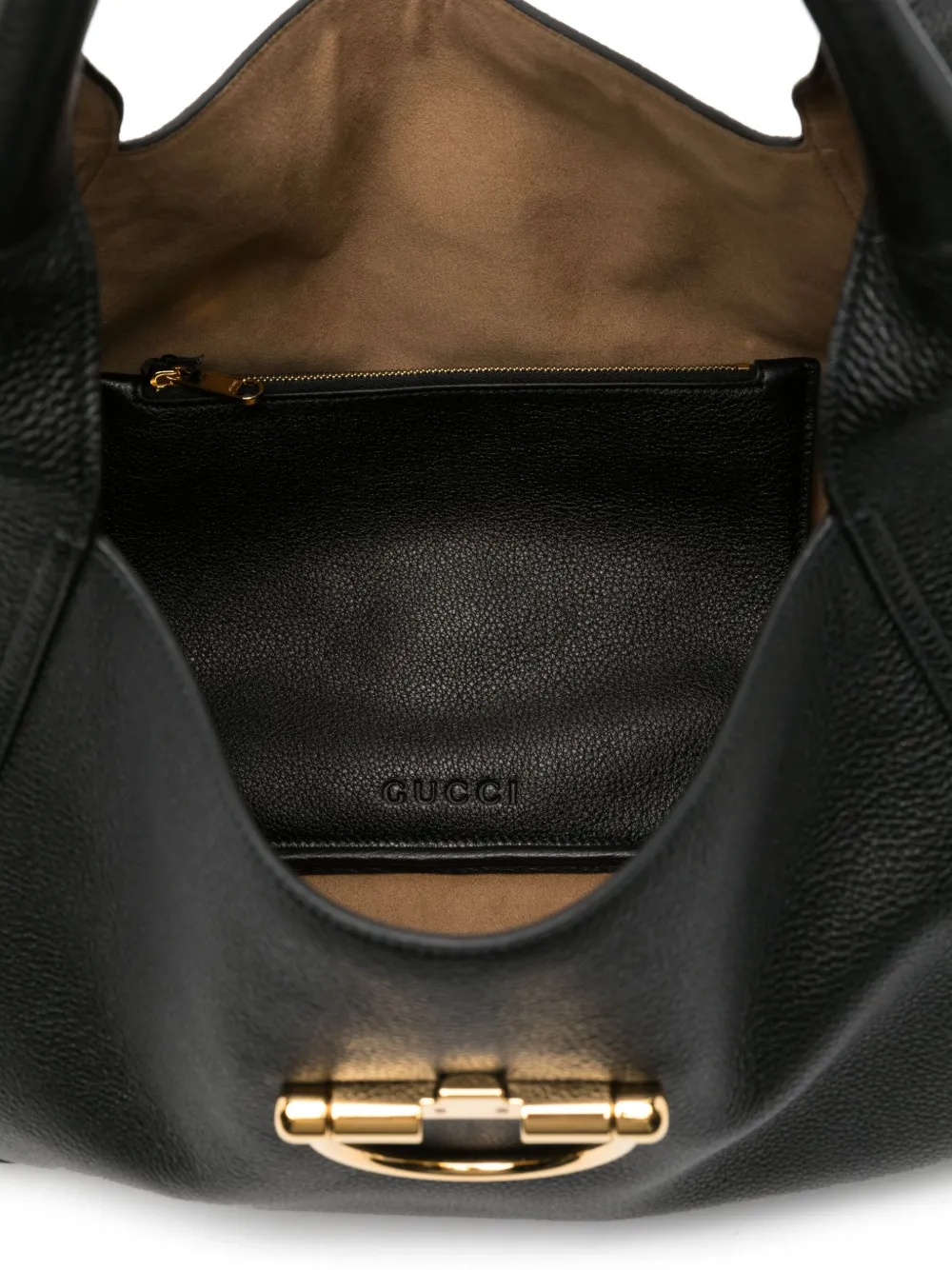 Gucci Softbit Maxi Leather Shoulder Bag In Black