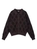 Recto argyle-pattern polo cardigan - Brown