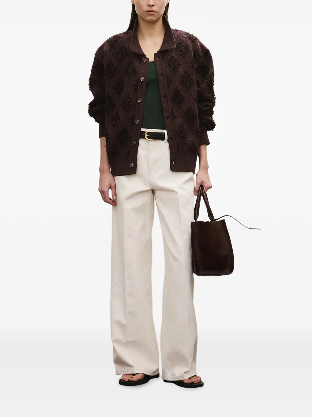 Recto argyle-pattern polo cardigan | Cardigans | Image 2
