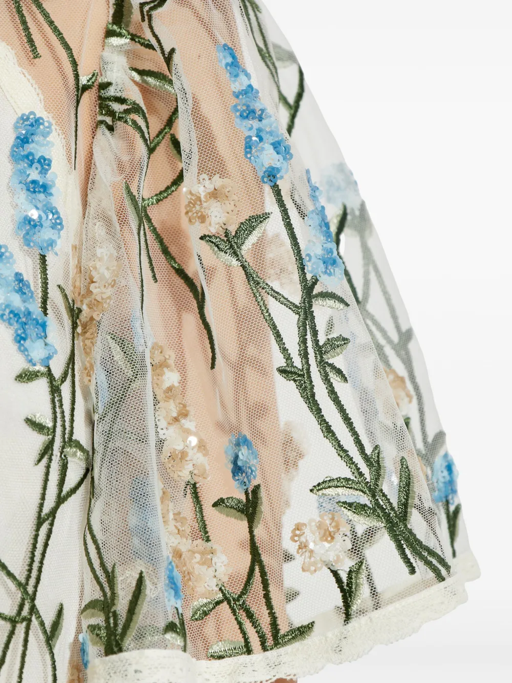 MUNTHE Jurk met geborduurde bloemen Wit