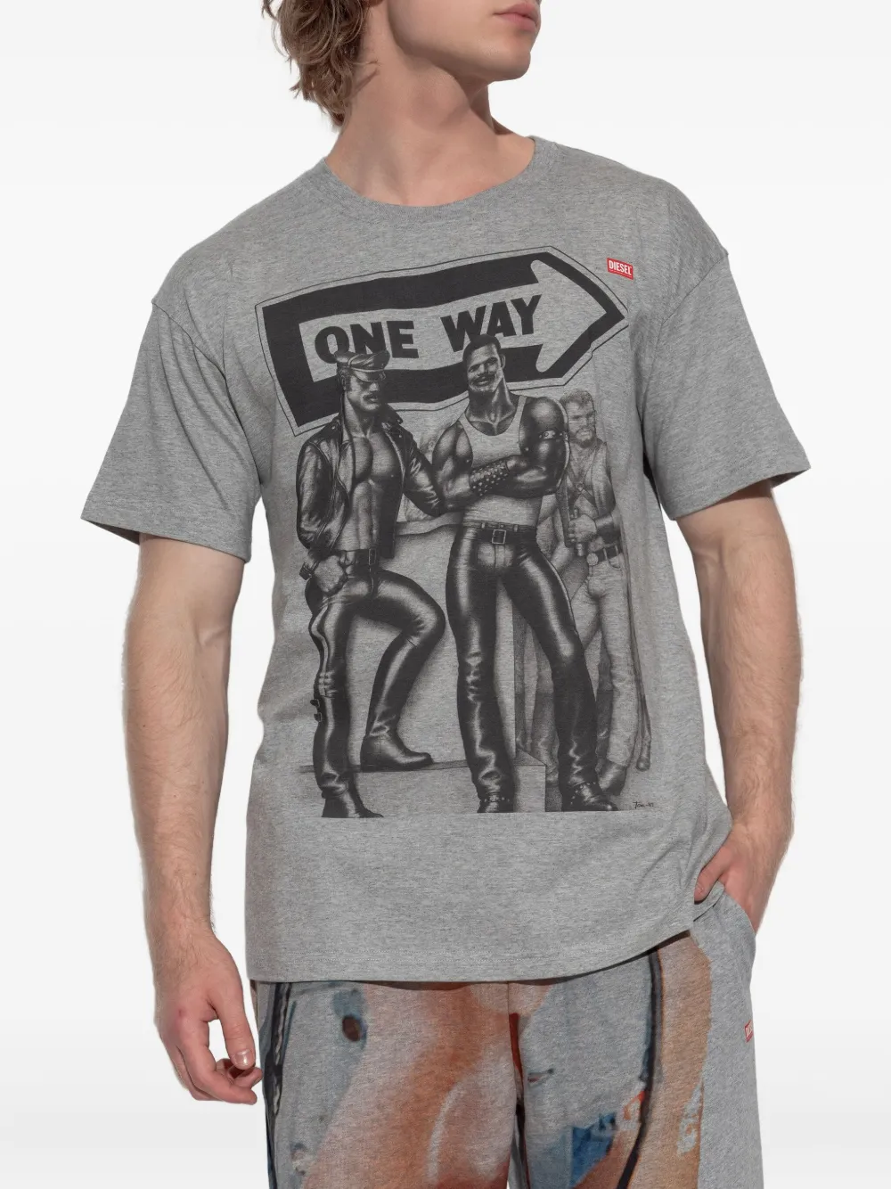 Diesel Tom of Finland graphic print T-shirt Grijs