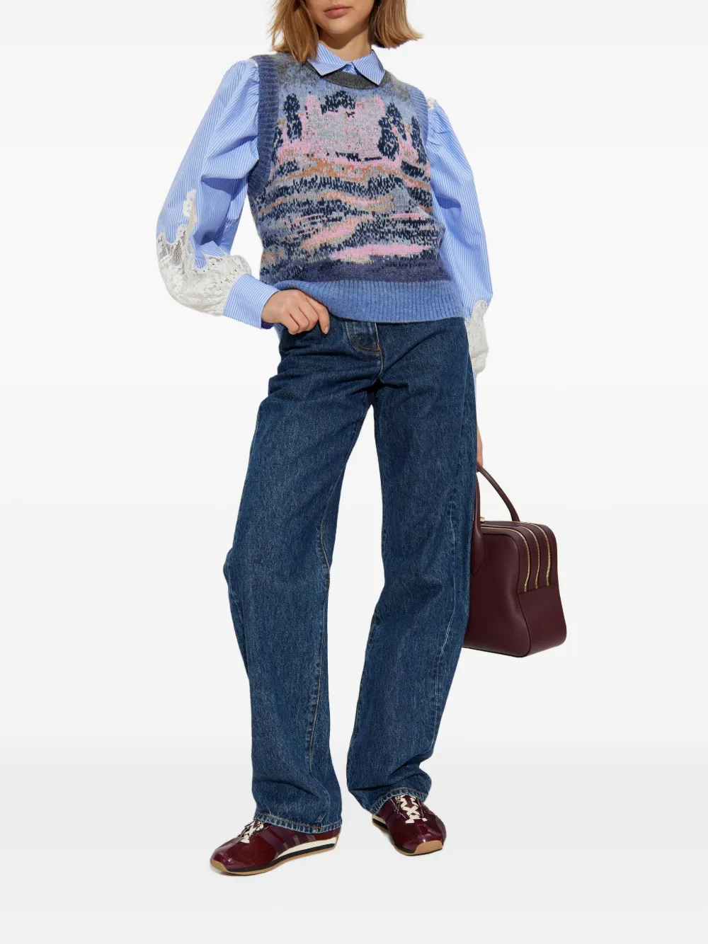 MUNTHE striped lace-embellished blouse | Blusas | Image 2