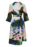 MUNTHE graphic-print wrap dress - Grey