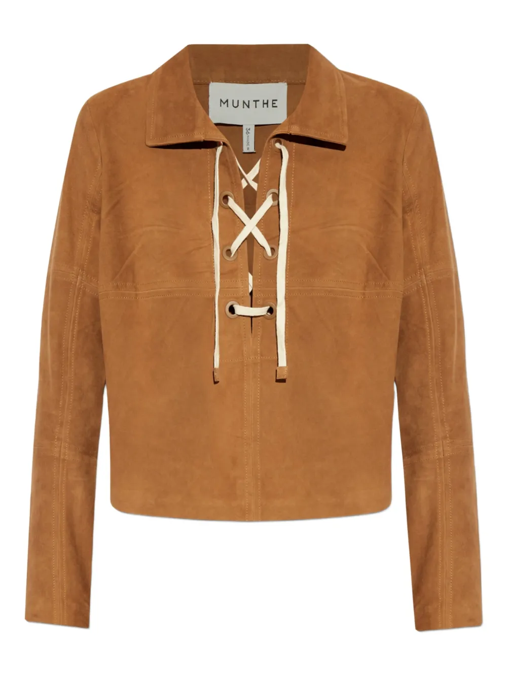 MUNTHE camisa de gamuza con agujetas | marrón | Image 1