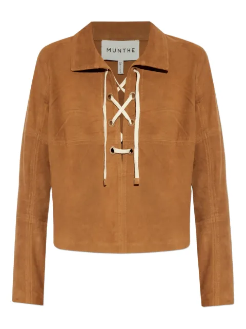 MUNTHE camisa de gamuza con agujetas