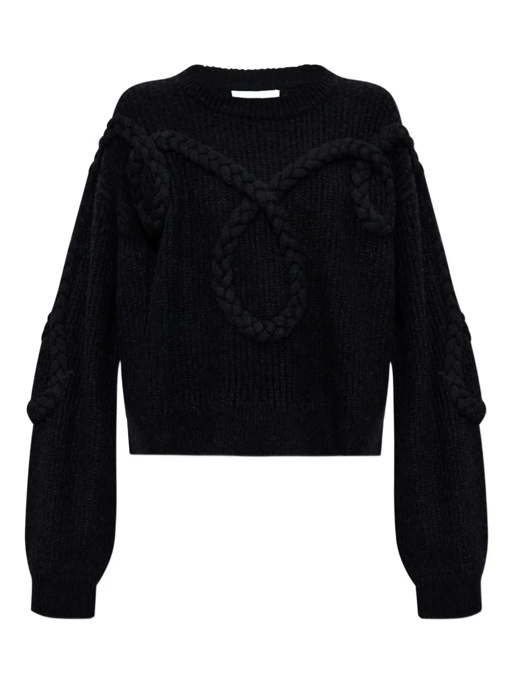 braided cable-knit sweater