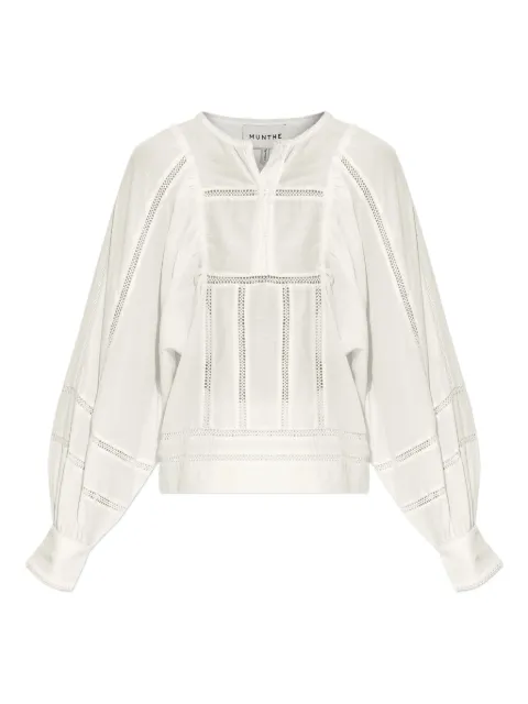 MUNTHE puff-sleeve embroidered blouse