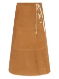 MUNTHE suede A-line skirt - Brown