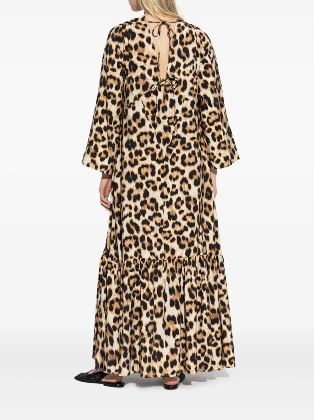 MUNTHE Jurk met luipaardprint Bruin