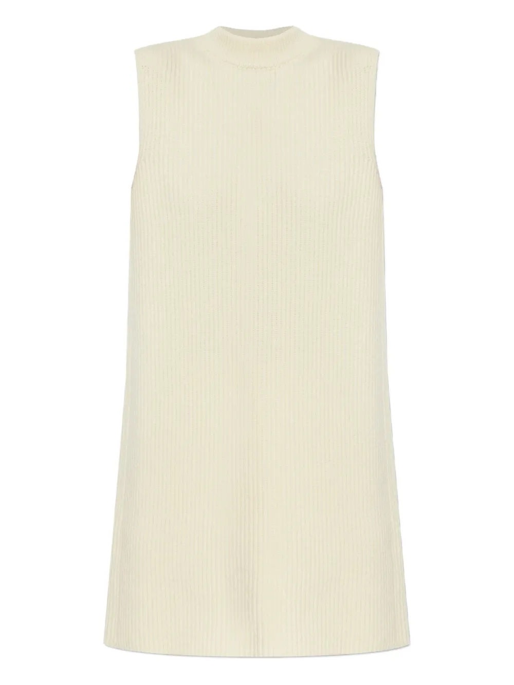 Jil Sander Geribbelde mouwloze trui Beige