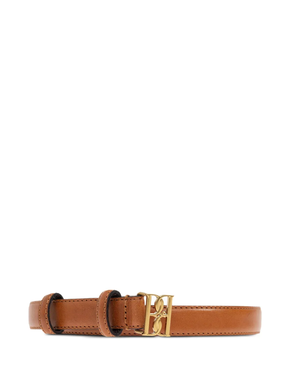 logo-buckle leather belt