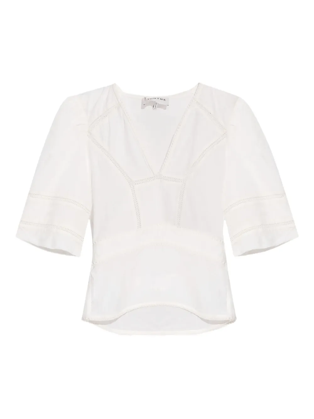 MUNTHE blusa bordada con mangas farol | blanco | Image 1