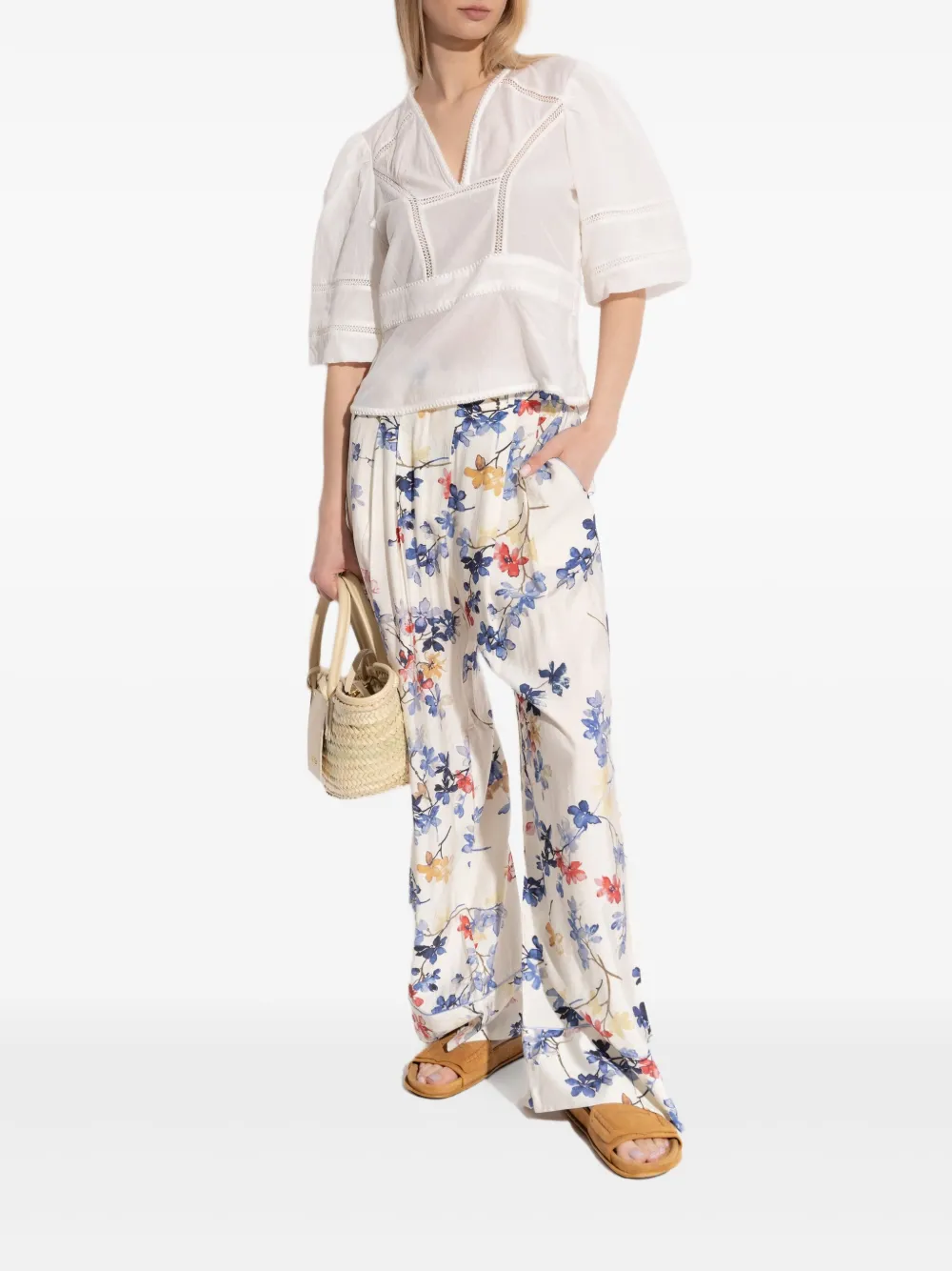 MUNTHE Blouse met pofmouwen - Wit