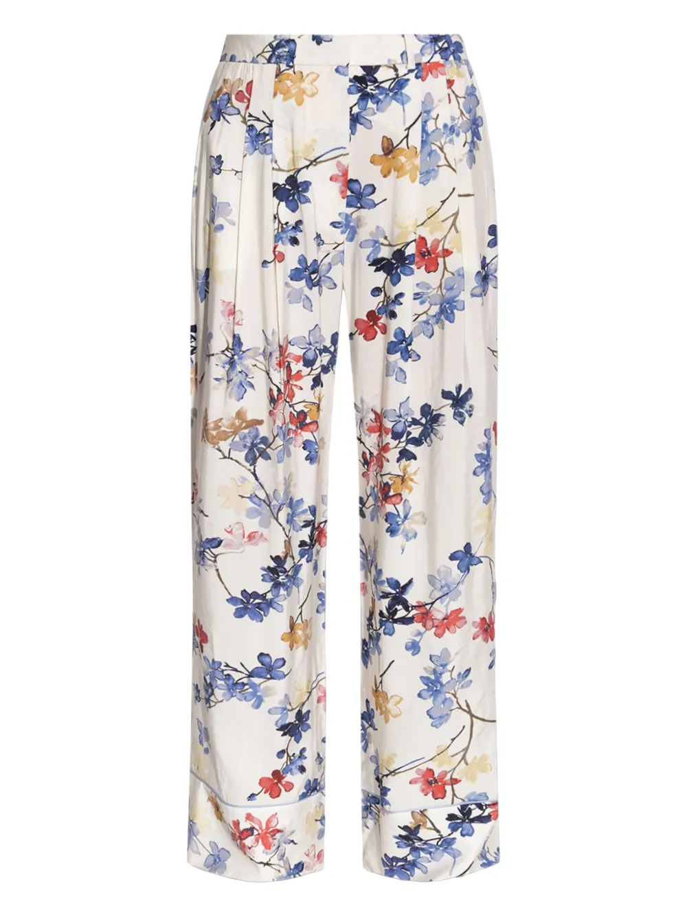 floral-print wide-leg trousers