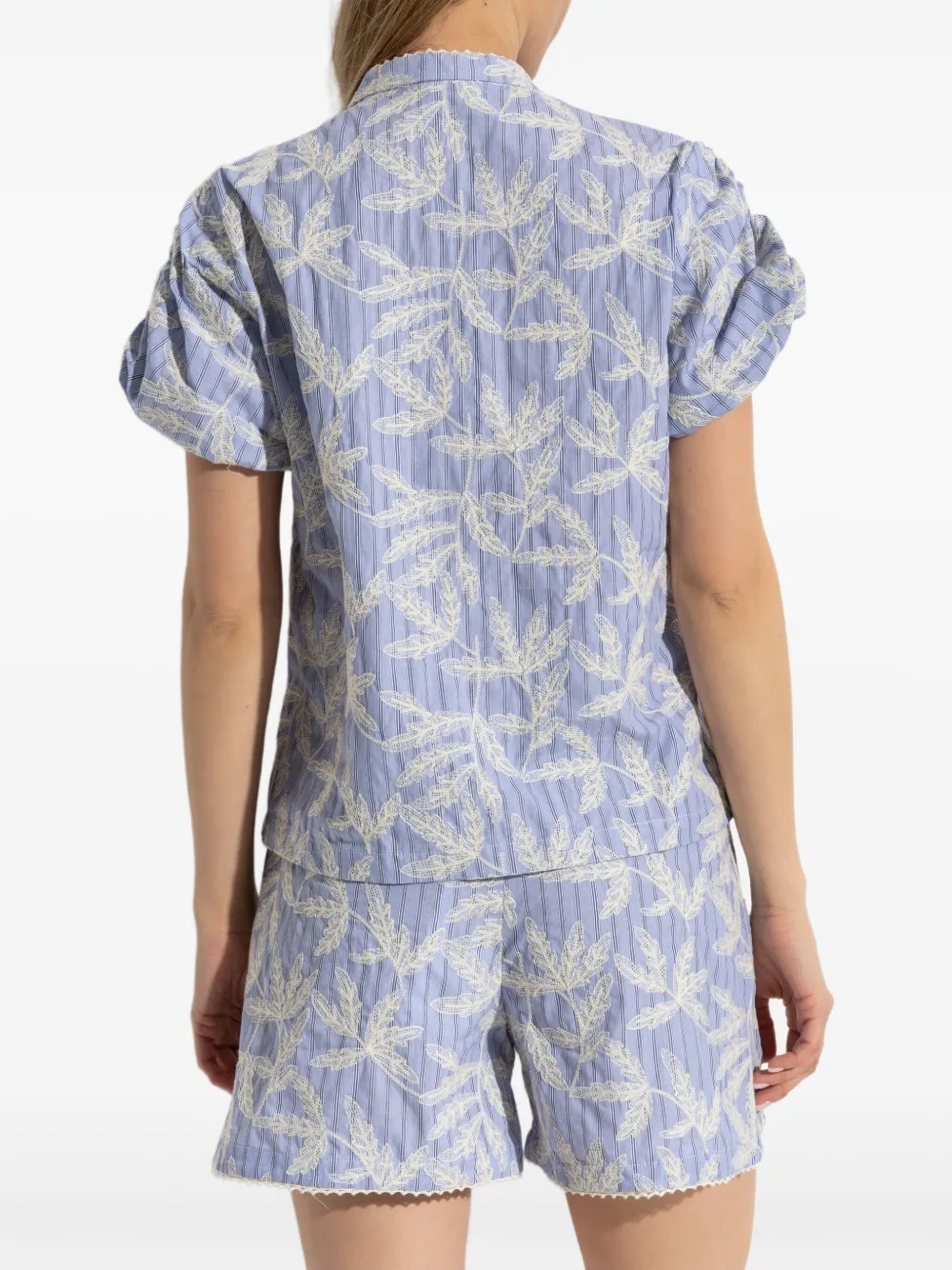 MUNTHE blouse met bloemenprint Blauw