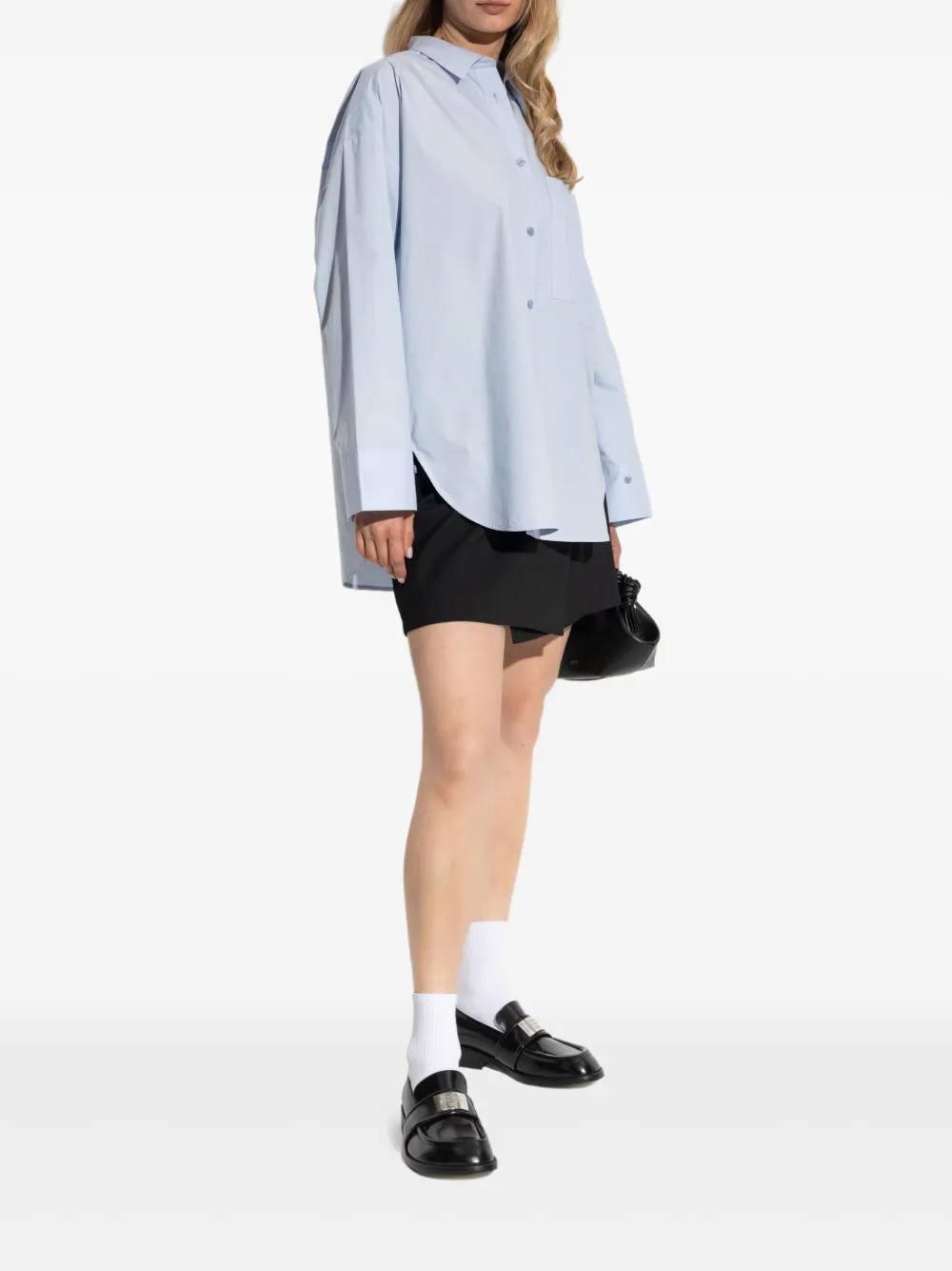 By Malene Birger Esma asymmetrische mini-rok met knopen - Zwart