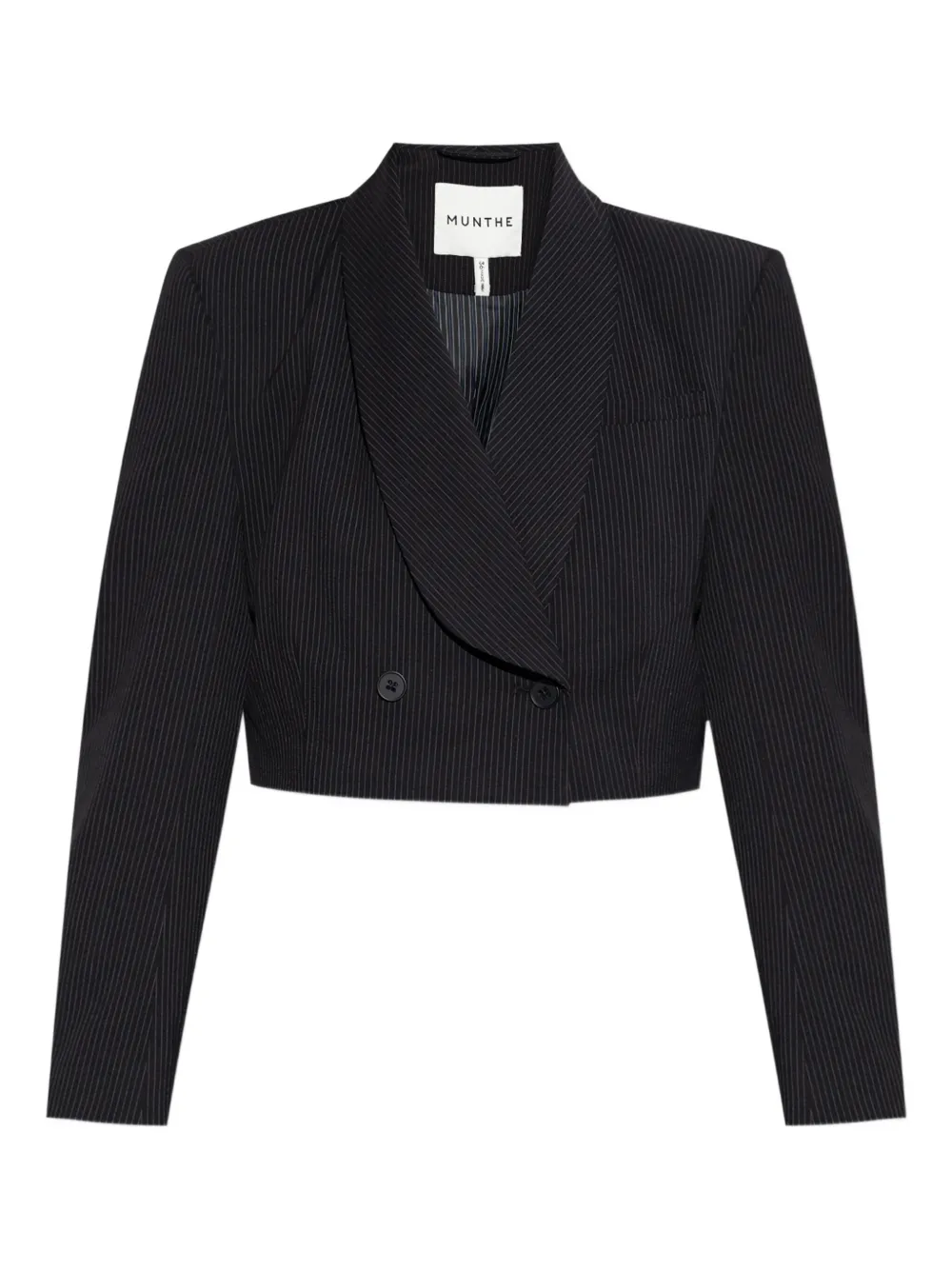pinstripe cropped blazer