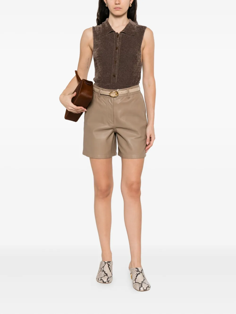 Marc O'Polo leather shorts Bruin