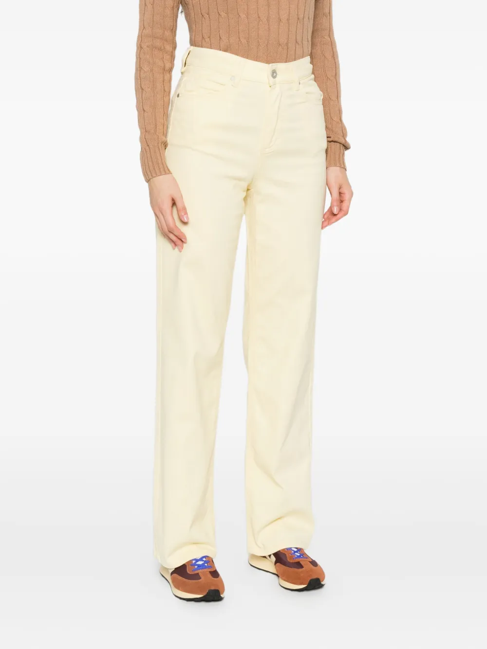 Marc O'Polo organic cotton-blend straight-leg jeans Geel