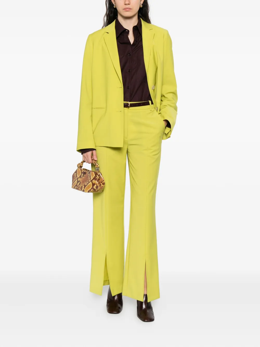 Marc O'Polo split-hem straight trousers Groen
