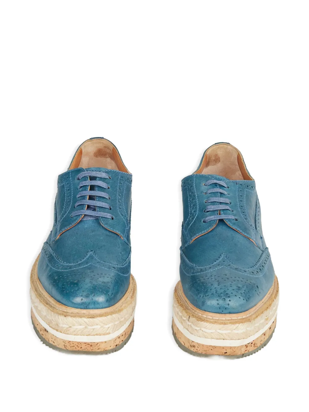 Pre-owned Prada 2010 Leather Espadrilles In Blue