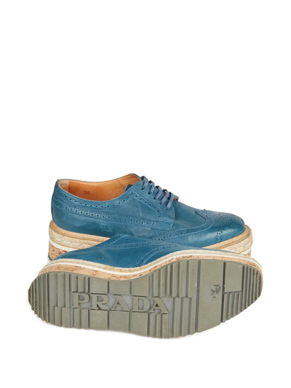 Prada Pre-Owned 2010 leather espadrilles | Image 2