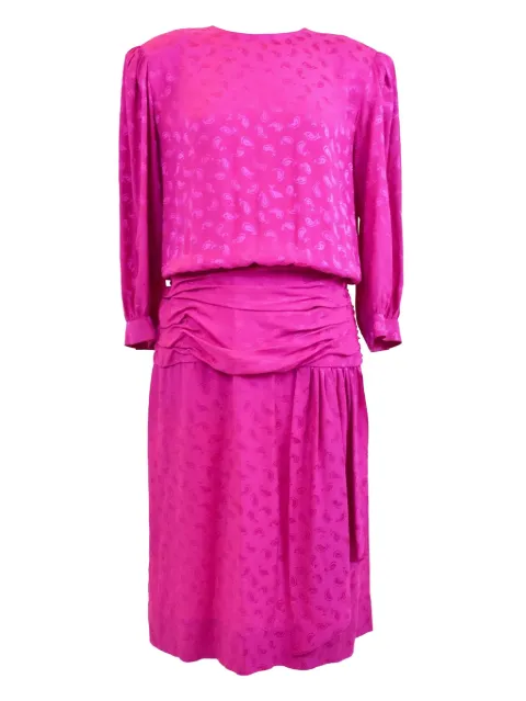 Gucci Pre-Owned vestido midi con motivo en jacquard 1980