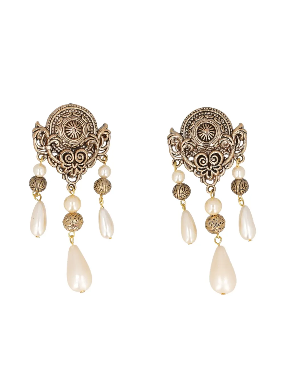 Pre-owned Ugo Correani Vintage Fuax-pearl Dangle Earrings