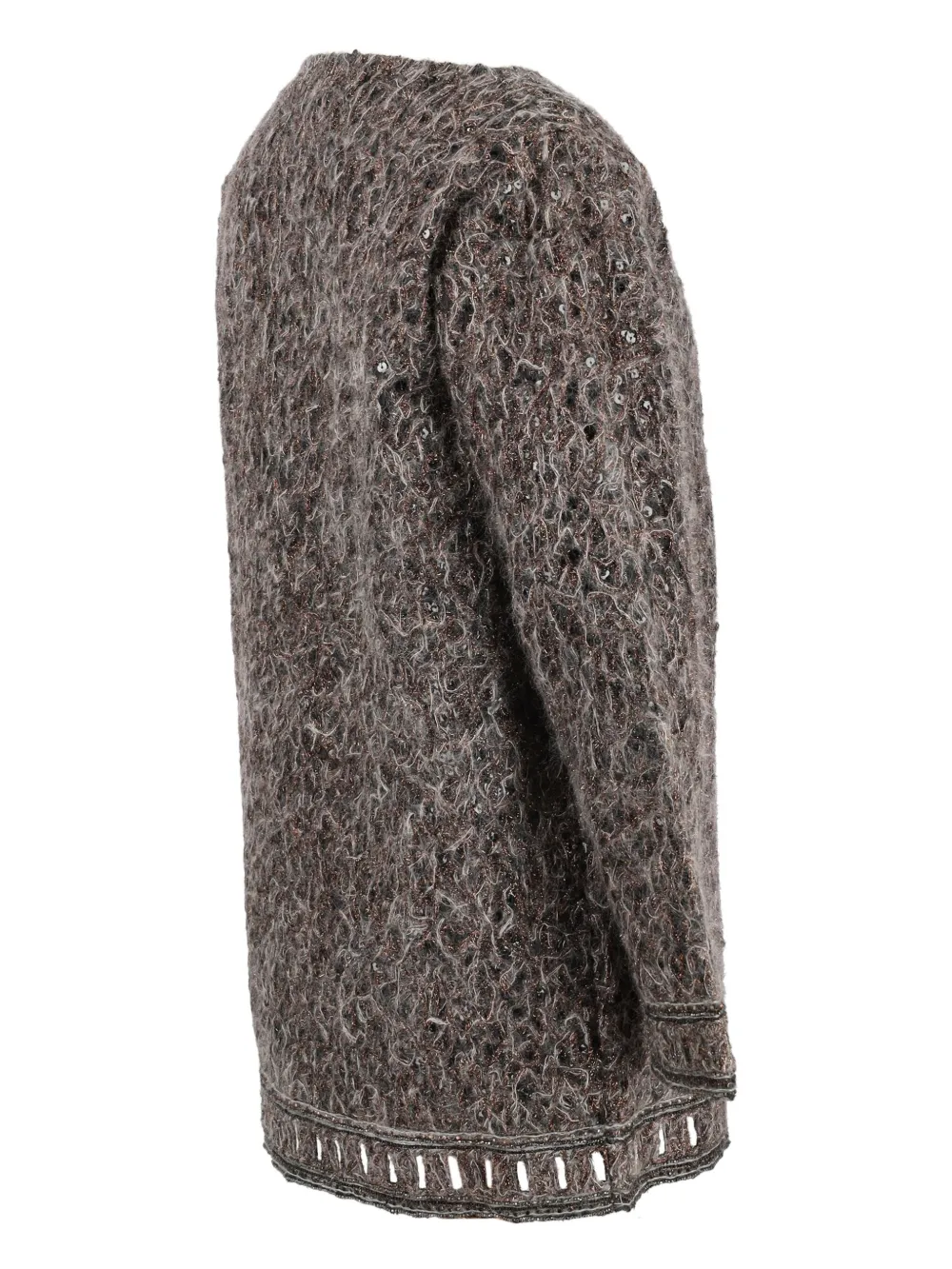 Pre-owned Gianfranco Ferre Embroidered Sweater In Brown