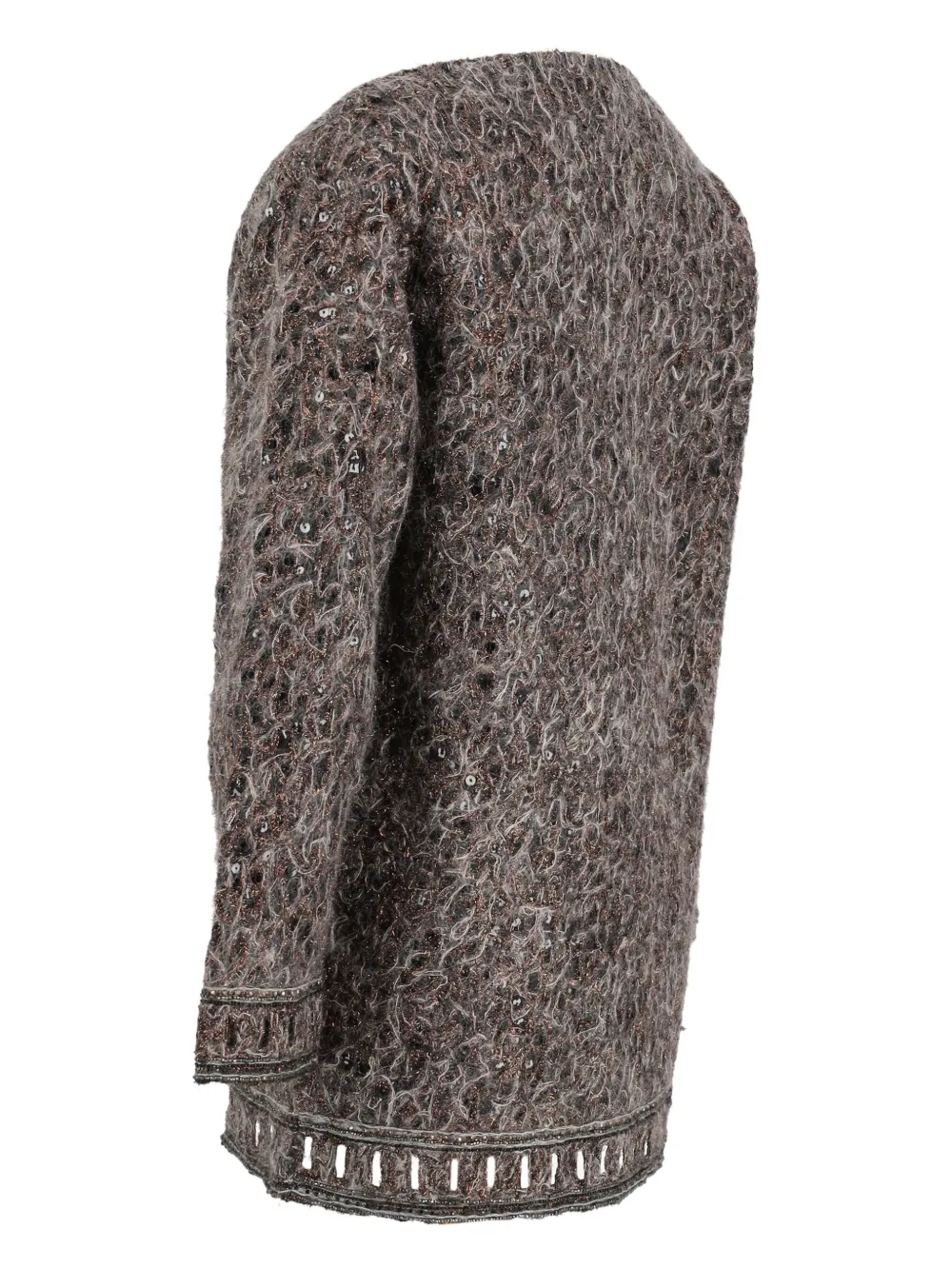 Pre-owned Gianfranco Ferre Embroidered Sweater In Brown