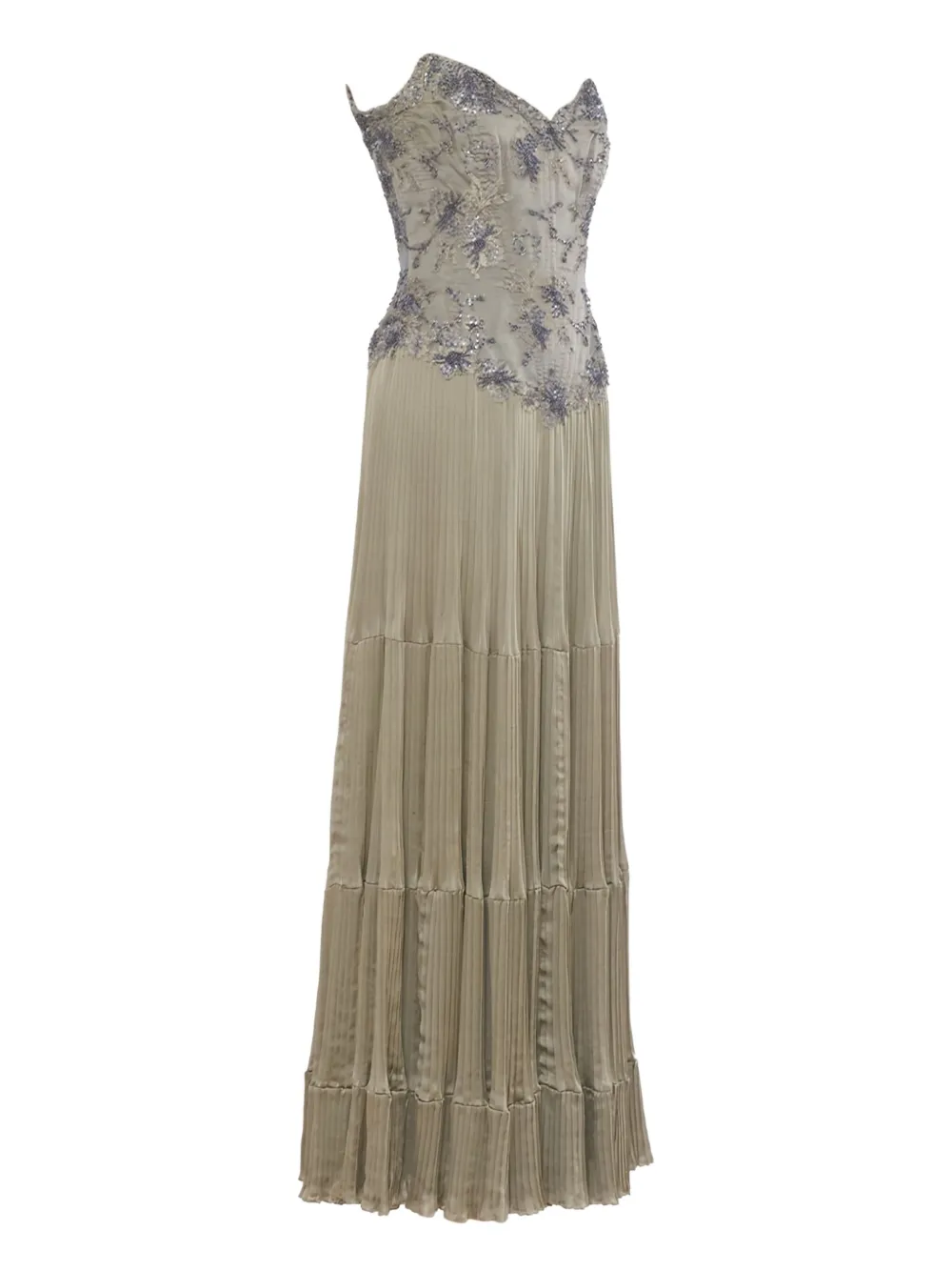 Vicky Tiel Couture Vintage pleated dress - Groen