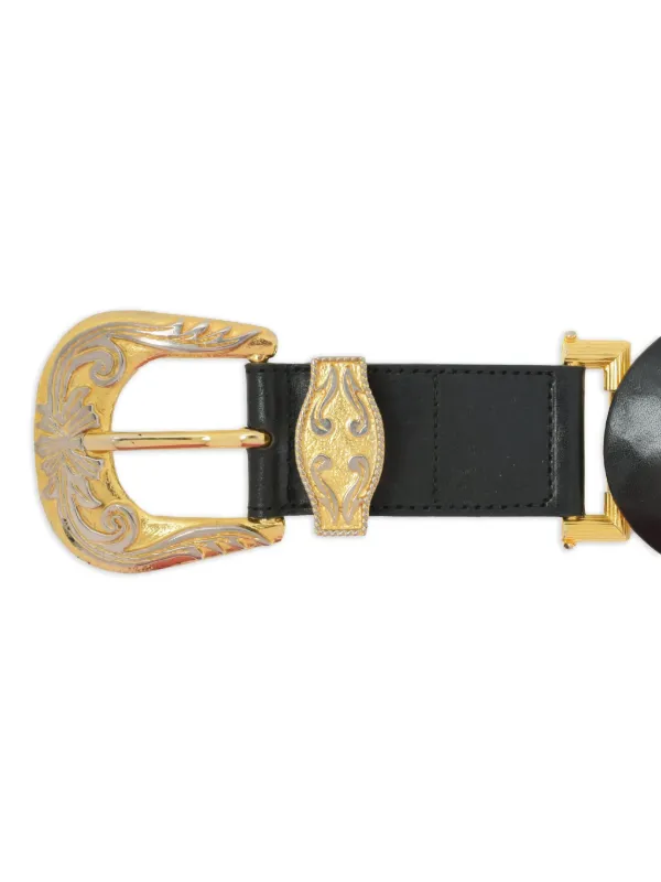 小物 90's VERSACE Medusa backle leather belt 0400020513120_BLACK?wid=600&
