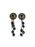 Moschino Pre-Owned Stone Dangle clip-on earrings - Black