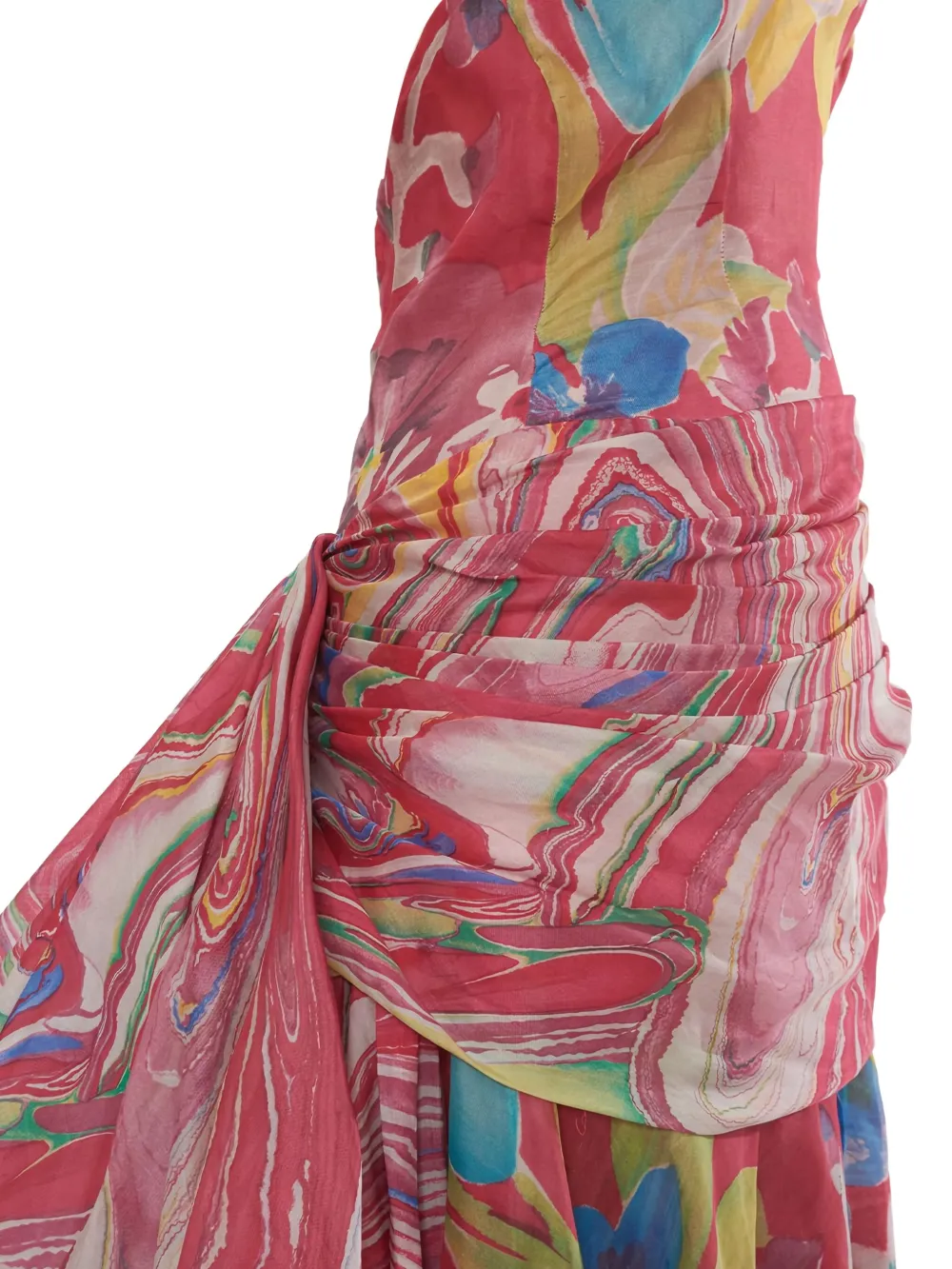 Pre-owned Lancetti Vintage Floral-print Organza Maxi Dress