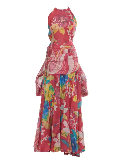 Lancetti Vintage floral-print organza maxi dress