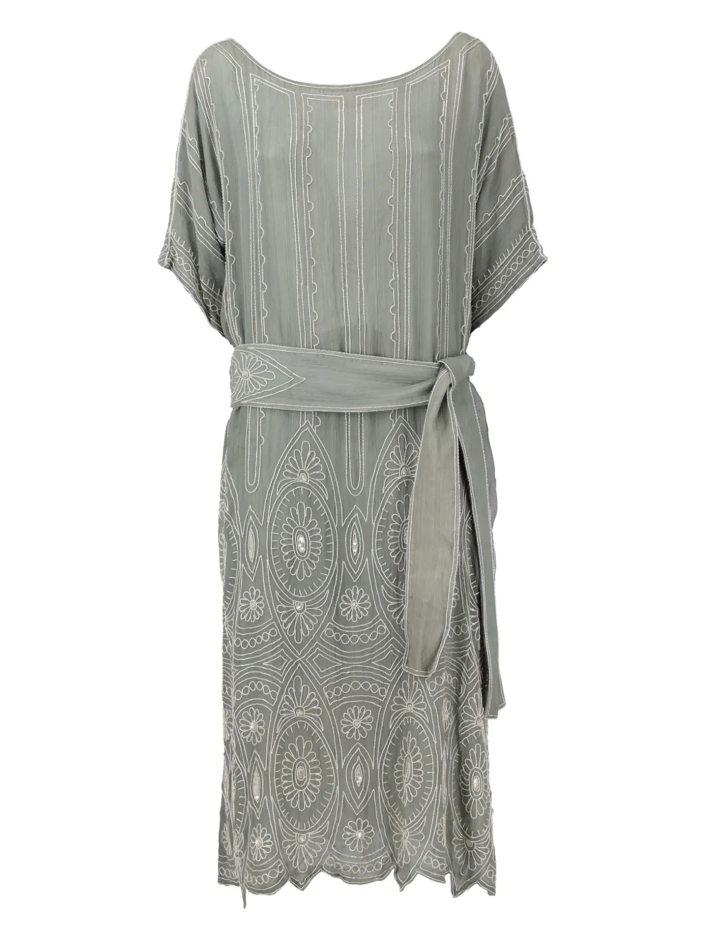 Pre-Owned embroidered midi dress