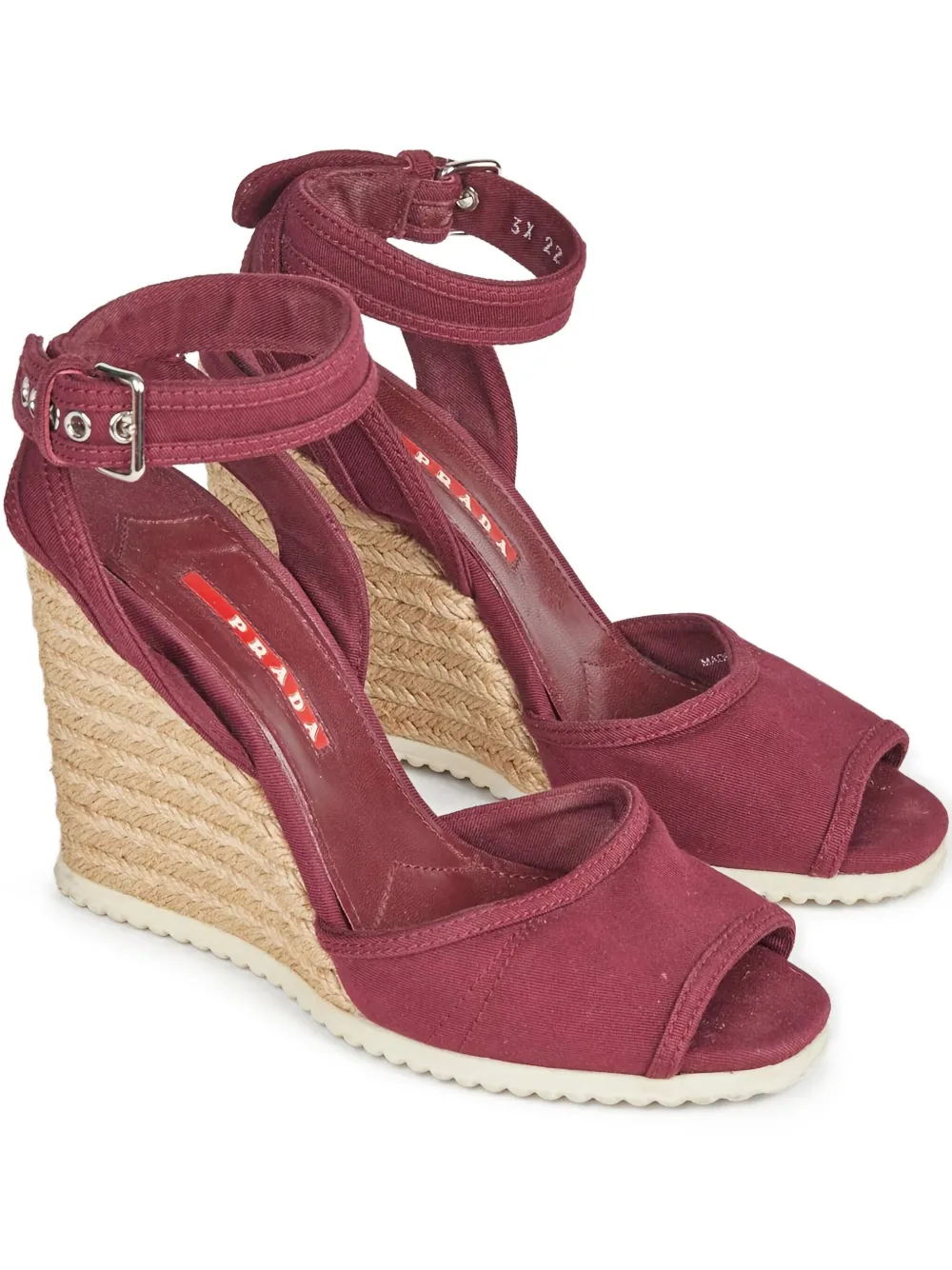 Prada Pre-Owned 2010 110mm wedge espadrilles | Red | Image 1
