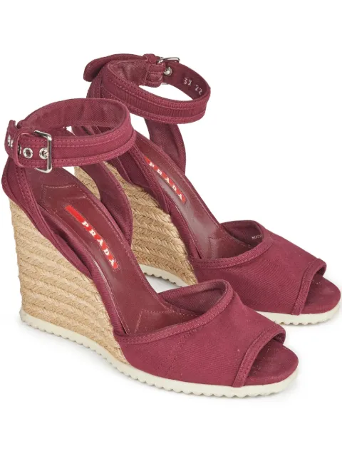 Prada Pre-Owned 2010 110mm wedge espadrilles