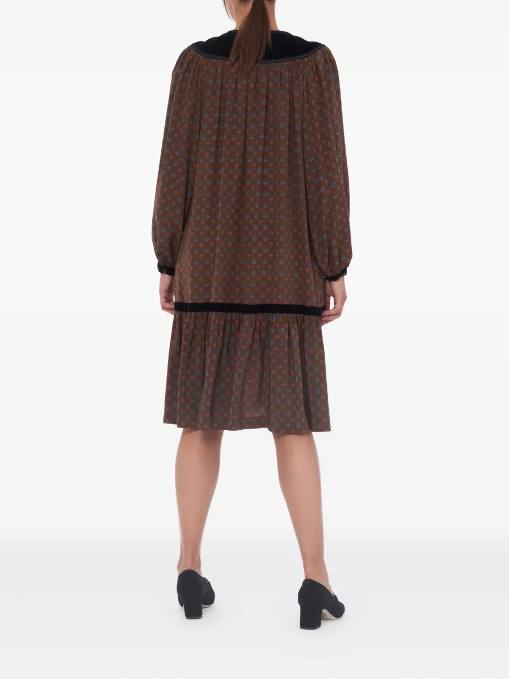 Saint Laurent Pre-Owned 1970s silk mini dress - Bruin